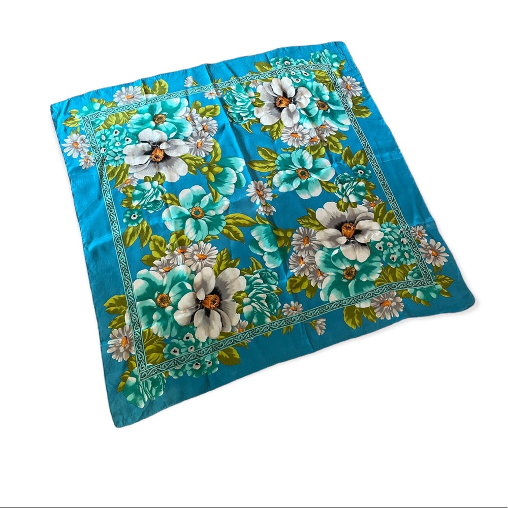 Vintage Oscar de la Renta Silk Floral Scarf